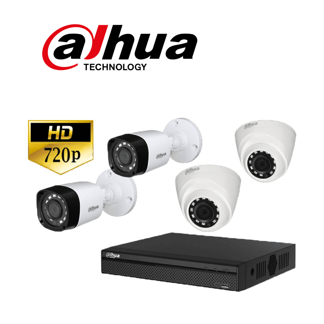 Dahua Kit de Vigilancia DVR 4 Canales 4 cámaras HD Disco 500gb