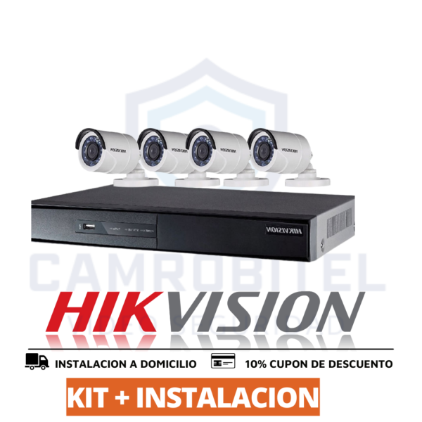 kit 4 cámaras HD +Instalación gratis +audio+disco de grabación