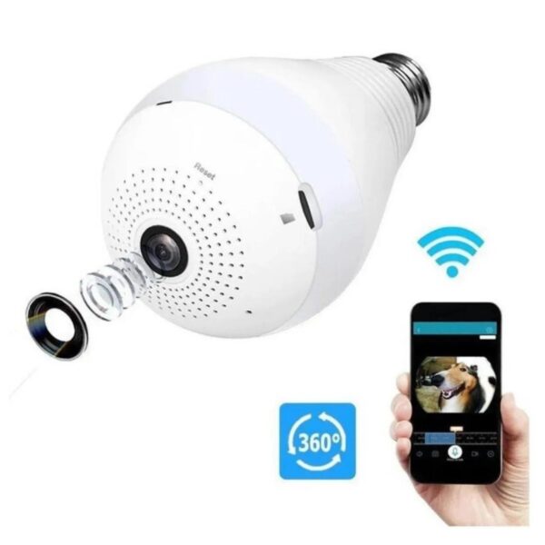 Cámara Ampolleta Seguridad Wifi Ip Panorámica 360 Espía Cctv