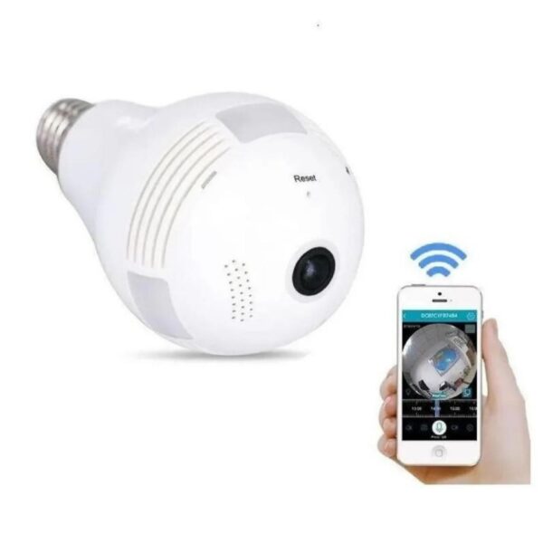 Cámara Ampolleta Seguridad Wifi Ip Panorámica 360 Espía Cctv - Imagen 2