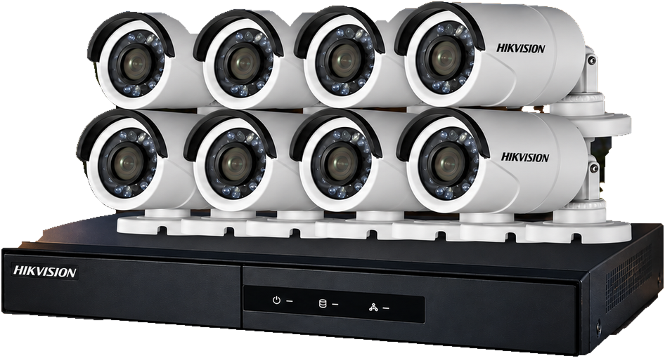 Kit de ocho cámaras y DVR, recortados del banner original
